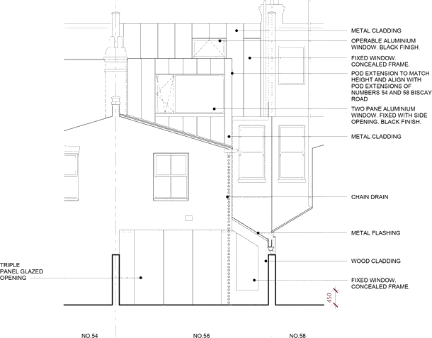 Biscay Road proposed elevation