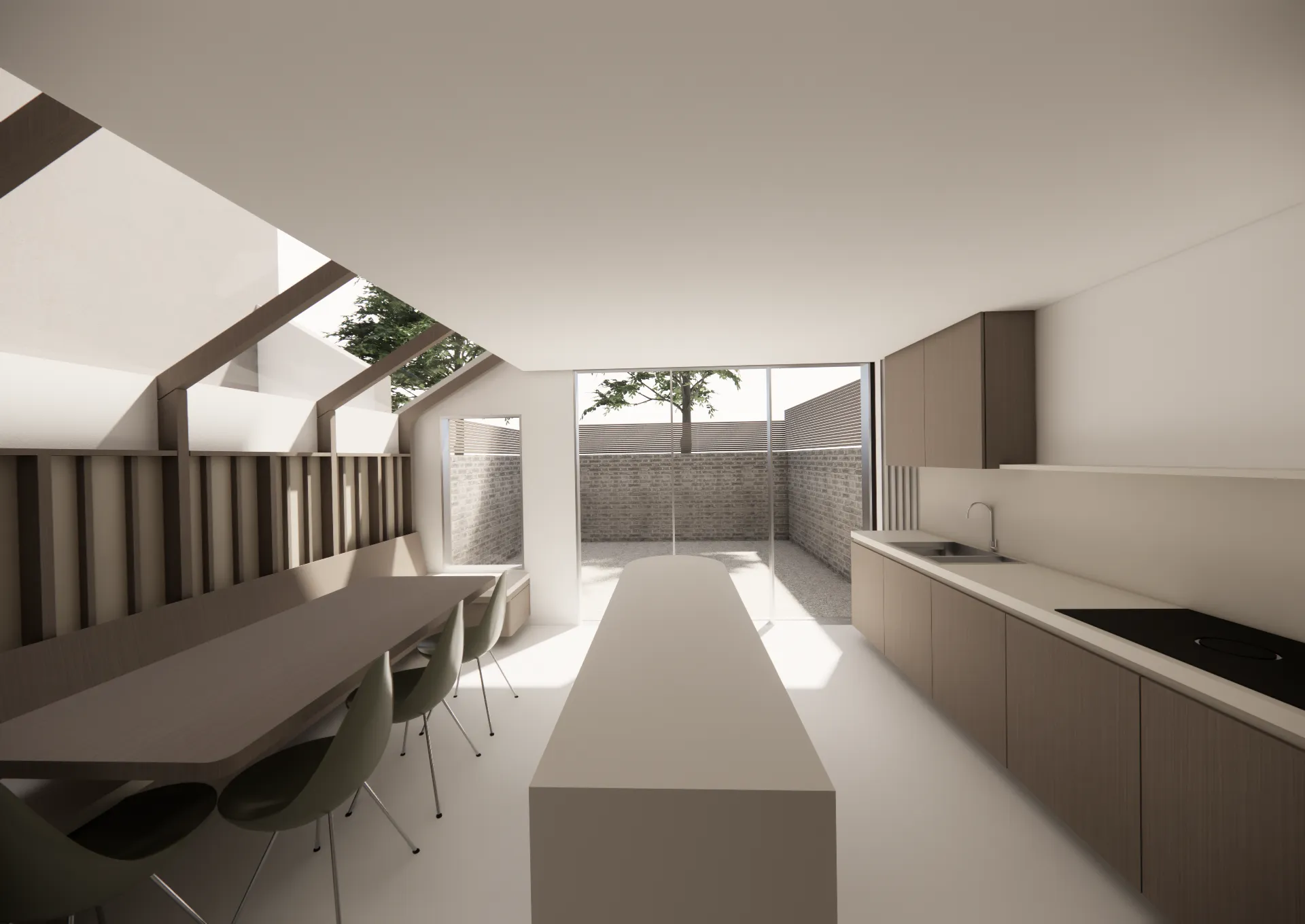Biscay Road rear extension exterior render