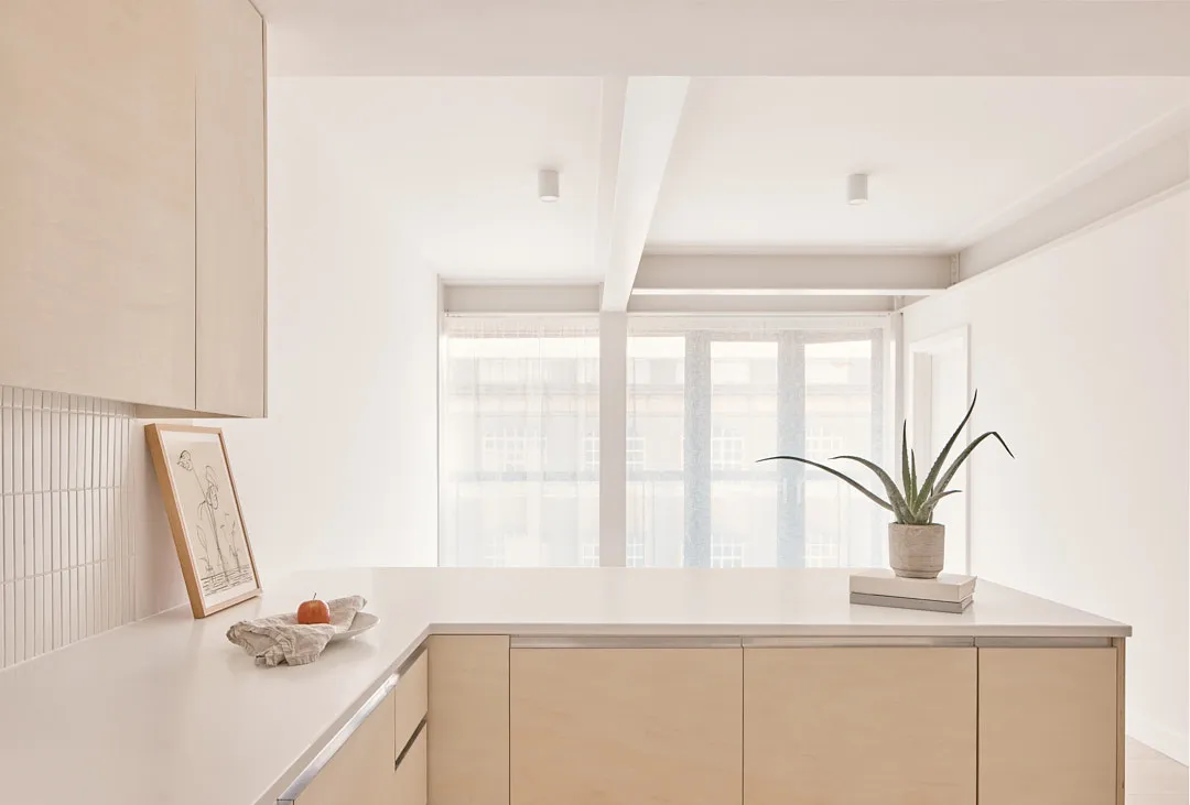 Minimalist biophilic Japandi kitchen design